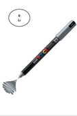Uni Posca PC-1M Boyama Markörü 0.7 mm METALİK Gümüş 10'lu - 1