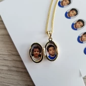 Altın Resimli Kolye Gurmet Zincirli Oval Sonsuzluk Tasarım thumbnail 5