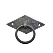Antika Tarz Dekoratif Pirinç Yan Baklava Kapı Kulbu - 41x82 mm, Oksit - 2