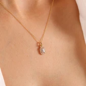 8 Ayar Sarı Altın Baget Takı Seti (Zincir Dahil) thumbnail 2