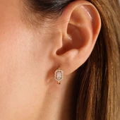 Sarı Altın Baget Küpe J Model - 2