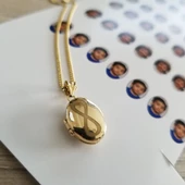 Altın Resimli Kolye Gurmet Zincirli Oval Sonsuzluk Tasarım thumbnail 4