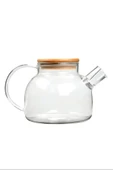 Bambu Kapaklı Borosilikat Cam Demlik 1000ml Royaleks-CM-2000 - 1