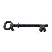 Antika Tarz Dekoratif Pirinç Anahtar Şeklinde Kapı Çekme Kolu, Mobilya, Sandık, Kutu Kulbu - 128mm, Oksit - 1