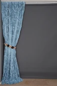 KILINÇ MODEL MAVİ RENK TEK KANAT Hazır Pileli Fon Perde 300*260 thumbnail 3