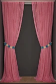 ÇİZGİLİ MODEL PEMBE RENK TEK KANAT Hazır dikilmiş Pileli Fon Perde 300*260 cm thumbnail 8