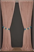 ÇİZGİLİ MODEL PUDRA RENK TEK KANAT Hazır dikilmiş Pileli Fon Perde 300*260 cm thumbnail 8