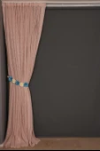 ÇİZGİLİ MODEL PUDRA RENK TEK KANAT Hazır dikilmiş Pileli Fon Perde 300*260 cm thumbnail 6