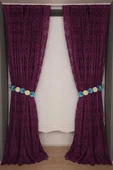 ŞAL MODEL MOR RENK TEK KANATHazır dikilmiş Pileli Fon Perde 300*260 cm thumbnail 8