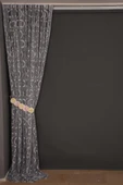 VAKKO  MODEL GRİ RENK İP PERDE HAZIR DÜĞMELERİ DİKİLMİŞ İP PERDE 300*270 cm thumbnail 6