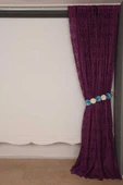 ŞAL MODEL MOR RENK TEK KANATHazır dikilmiş Pileli Fon Perde 300*260 cm thumbnail 7