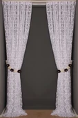 VAKKO  MODEL BEYAZ RENK İP PERDE HAZIR DÜĞMELERİ DİKİLMİŞ İP PERDE 300*270 cm thumbnail 8