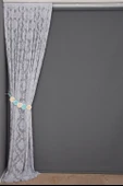 DAMAKS GRİ RENK TEK KANAT Hazır dikilmiş Pileli Fon Perde 75*260 cm thumbnail 6