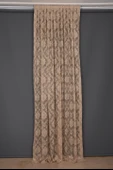 DAMAKS VİZON RENK TEK KANAT Hazır dikilmiş Pileli Fon Perde 75*260 cm thumbnail 3