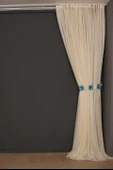 ÇİZGİLİ MODEL KREM RENK TEK KANAT Hazır dikilmiş Pileli Fon Perde 300*260 cm thumbnail 7