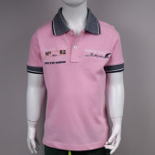 North Star Fashion Polo Yaka Nakışlı Erkek Çocuk T-Shirt Pembe - 1