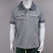 North Star Fashion Polo Yaka Nakışlı Erkek Çocuk T-Shirt Gri - 1
