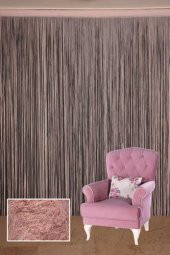 DÜZ İP  MODEL PUDRA RENK HAZIR İP PERDE 300*270 - 2