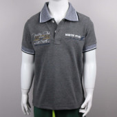 North Star Fashion Polo Yaka Nakışlı Erkek Çocuk T-Shirt Antrasit - 1