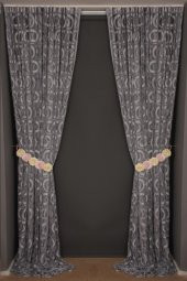 VAKKO  MODEL GRİ RENK İP PERDE HAZIR DÜĞMELERİ DİKİLMİŞ İP PERDE 300*270 cm - 8