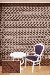 VAKKO  MODEL ACI KAHVE RENK İP PERDE HAZIR DÜĞMELERİ DİKİLMİŞ İP PERDE 300*270 cm - 3