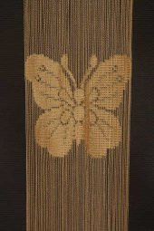 KELEBEK  MODEL GOLD RENK İP PERDE HAZIR DÜĞMELERİ DİKİLMİŞ İP PERDE 300*270 cm - 4