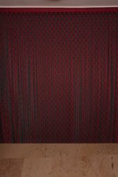 PUANLI MODEL BORDO RENK İP PERDE HAZIR DÜĞMELERİ DİKİLMİŞ İP PERDE 300*270 cm - 1
