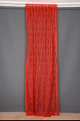 ŞAL MODEL KIRMIZI  RENK TEK KANAT Hazır dikilmiş Pileli Fon Perde 75*260 cm thumbnail 1