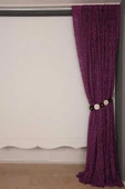 SULTAN 2 MODEL MOR RENK TEK KANAT Hazır dikilmiş Pileli Fon Perde 300*260 cm thumbnail 7