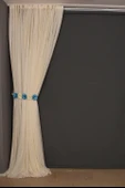 ÇİZGİLİ MODEL KREM RENK TEK KANAT Hazır dikilmiş Pileli Fon Perde 300*260 cm thumbnail 6