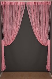 İP MODEL PEMBE RENK İP PERDE 300*280 cm - 2 mm şerit - 6