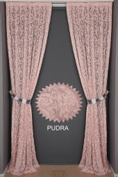 SULTAN 2 PUDRA RENK TEK KANAT Hazır dikilmiş Pileli Fon Perde 75*260 cm - 5