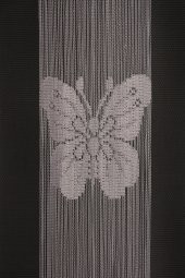 KELEBEK  MODEL GRİ RENK İP PERDE HAZIR DÜĞMELERİ DİKİLMİŞ İP PERDE 300*270 cm - 3