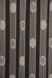 KÜÇÜK PUANLI MODEL KREM RENK HAZIR  DİKİLMİŞ İP PERDE 300*270 cm - 3