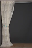 BÜYÜK DAMAKS KREM RENK TEK KANAT Dikilmiş Pileli Fon Perde 300*260 Cm thumbnail 5
