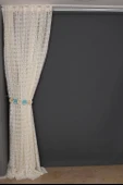 HALKALI KREM RENK TEK KANAT Dikilmiş Pileli Fon Perde 300*260 Cm thumbnail 7