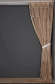 BÜYÜK DAMAKS VİZON RENK TEK KANAT Dikilmiş Pileli Fon Perde 300*260 Cm thumbnail 6