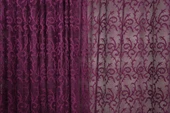ŞAL MODEL MOR RENK TEK KANATHazır dikilmiş Pileli Fon Perde 300*260 cm thumbnail 3