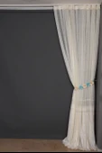 X MODEL KREM RENK TEK KANAT Dikilmiş Pileli Fon Perde 300*260 Cm thumbnail 7