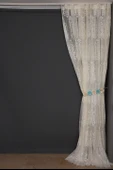 BÜYÜK DAMAKS KREM RENK TEK KANAT Dikilmiş Pileli Fon Perde 300*260 Cm thumbnail 6