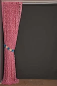 SULTAN 2 MODEL PEMBE RENK TEK KANAT Hazır dikilmiş Pileli Fon Perde 300*260 cm thumbnail 6
