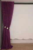 SULTAN 2 MODEL MOR RENK TEK KANAT Hazır dikilmiş Pileli Fon Perde 300*260 cm thumbnail 6