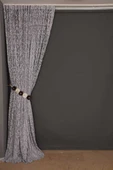 SULTAN 2 MODEL GRİ RENK TEK KANAT Hazır dikilmiş Pileli Fon Perde 300*260 cm thumbnail 6
