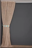 ÖRÜMCEK TÜL VİZON RENK TEK KANAT Hazır dikilmiş Pileli Fon Perde 300*260 cm thumbnail 7