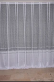X MODEL BEYAZ RENK TEK KANAT Dikilmiş Pileli Fon Perde 300*260 Cm thumbnail 2