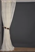 GRANİT MODEL KREM RENK TEK KANAT Dikilmiş Pileli Fon Perde 300*260 Cm thumbnail 6