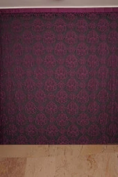 ÖRÜMCEK ÇİFT RENK MOR İP PERDE HAZIR DÜĞMELERİ DİKİLMİŞ İP PERDE 300*280 cm thumbnail 2