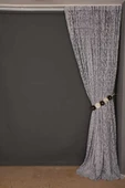 SULTAN 2 MODEL GRİ RENK TEK KANAT Hazır dikilmiş Pileli Fon Perde 300*260 cm thumbnail 7
