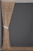 DAMAKS VİZON RENK TEK KANAT Hazır dikilmiş Pileli Fon Perde 75*260 cm thumbnail 6