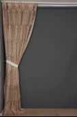 BÜYÜK DAMAKS VİZON RENK TEK KANAT Dikilmiş Pileli Fon Perde 300*260 Cm thumbnail 5